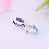 925 Sterling Silver Tropical Seahorse Pendant Charm