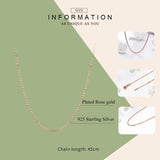 925 Sterling Silver Rose Beaded Necklace Chain For Pendant Necklace
