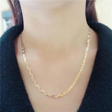 Purple Plated 14K Rose Soft Chains Chunky Necklace for Men and Women