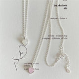 SHANICE S925 Silver Heart Pendant Pink Crystal Necklace