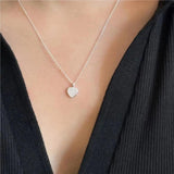 SHANICE S925 Silver Heart Pendant Pink Crystal Necklace