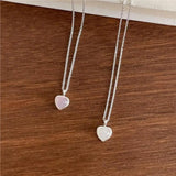 SHANICE S925 Silver Heart Pendant Pink Crystal Necklace