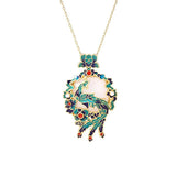Hetian jade phoenix Laiyi enamel pendant retro court jewelry