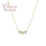 925 Silver Zircon Pendant Chain Necklace for Women