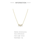 925 Silver Zircon Pendant Chain Necklace for Women