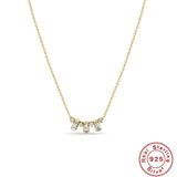 925 Silver Zircon Pendant Chain Necklace for Women