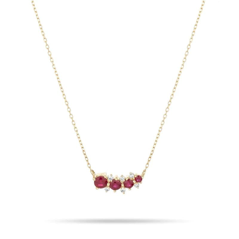 Red Ruby Ladies Necklace 925 Silver Dangle Collier Luxe