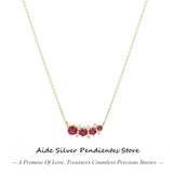 Red Ruby Ladies Necklace 925 Silver Dangle Collier Luxe