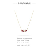 Red Ruby Ladies Necklace 925 Silver Dangle Collier Luxe