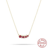 Red Ruby Ladies Necklace 925 Silver Dangle Collier Luxe
