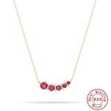 Red Ruby Ladies Necklace 925 Silver Dangle Collier Luxe