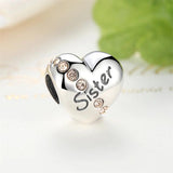Heart-shaped Zircon Sister Bracelet Pendant Love Charms