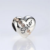 Heart-shaped Zircon Sister Bracelet Pendant Love Charms