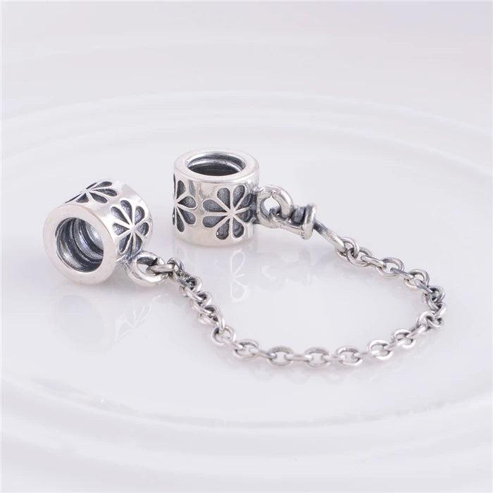 925 Sterling Silver Screw Lock Safety Chain Charm Beads