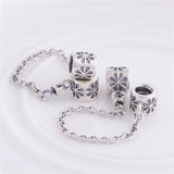 925 Sterling Silver Screw Lock Safety Chain Charm Beads