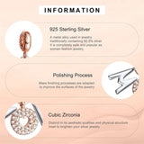 Rose MOM Charm Bead Silver Zircon Silver Plating Bracelet Pendant