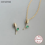 Small Rose 925 Silver Necklace Women Pendant Flower Clavicle Chain Jewelry