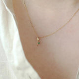 Small Rose 925 Silver Necklace Women Pendant Flower Clavicle Chain Jewelry