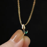 Small Rose 925 Silver Necklace Women Pendant Flower Clavicle Chain Jewelry