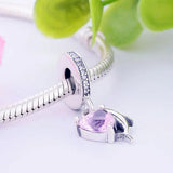 Dolphin Heart Pink Stone Pendant Bead 925 Silver Charm Bracelet