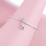Dolphin Heart Pink Stone Pendant Bead 925 Silver Charm Bracelet