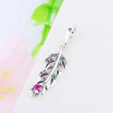 925 Silver Purple Leaf Bead for Charm Bracelet