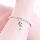 925 Silver Purple Leaf Bead for Charm Bracelet