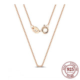 18K Yellow Box Chain Necklace 925 Sterling Silver 0.6mm 0.8mm 1.0mm