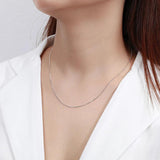 18K Yellow Box Chain Necklace 925 Sterling Silver 0.6mm 0.8mm 1.0mm