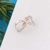925 Sterling Silver Infinity Bead Love You Charm Bracelet