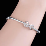 925 Sterling Silver Infinity Bead Love You Charm Bracelet