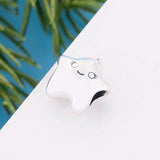925 Sterling Silver Smile Face Star Bead Pendant Bracelet Charms for Women