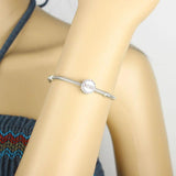 925 Silver Blessed Zirconia Bead Pan Charm Bracelet