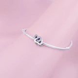 925 Silver Heart Zircon Bead for Pan Charm Bracelet Necklace