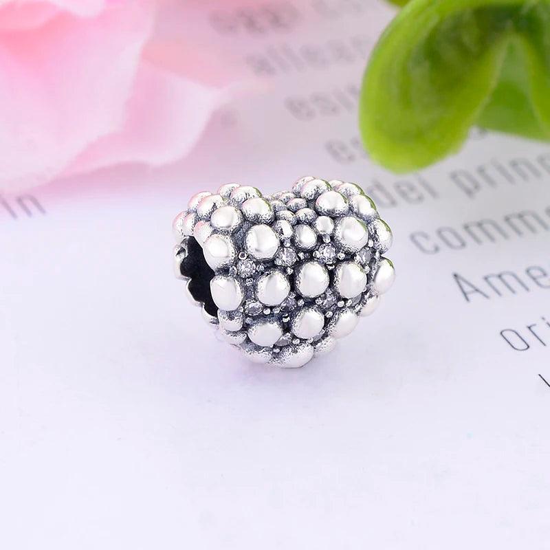 925 Silver Heart Beat Bubble Bead for Pan Bracelet