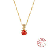 S925 Silver Birthstone Pendant Necklace for Women