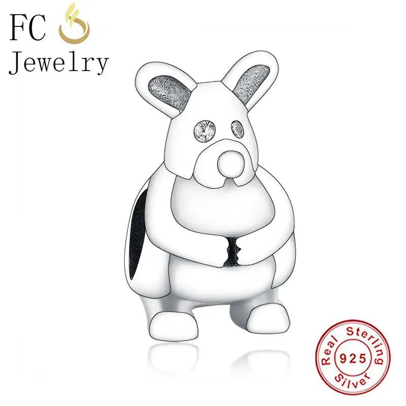 925 Silver Teddy Bear Bracelet Charm