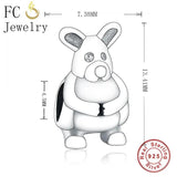 925 Silver Teddy Bear Bracelet Charm