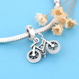 925 Silver Bike Motorcycle Zircon Charms Bracelet Making Berloque