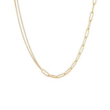 Asymmetric Paper Clip Chain Choker Necklace Stainless Steel