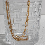 Asymmetric Paper Clip Chain Choker Necklace Stainless Steel