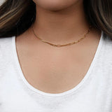 Asymmetric Paper Clip Chain Choker Necklace Stainless Steel