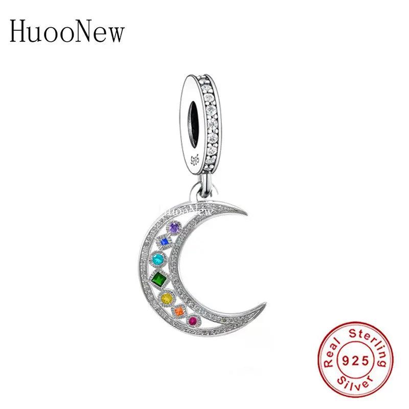 925 Silver Moon & Chakra Zircon Bracelet for Women DIY