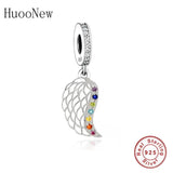 925 Silver Angel Wings Zircon Charm Bracelet for DIY