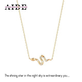S925 Silver Diamond Snake Pendant Necklace for Women