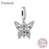 Sterling Silver Yoga Celtic Knot Butterfly 7 Chakra Bead Charm Bracelet