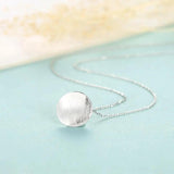 Minimalist 925 Sterling Silver Round Pendant Necklace for Women SN0357