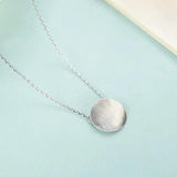 Minimalist 925 Sterling Silver Round Pendant Necklace for Women SN0357