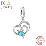 925 Sterling Silver Turtle Bead CZ Stone Charm Bracelet