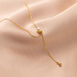 925 Silver Pearl Tassel Choker Necklace Birthday Gift